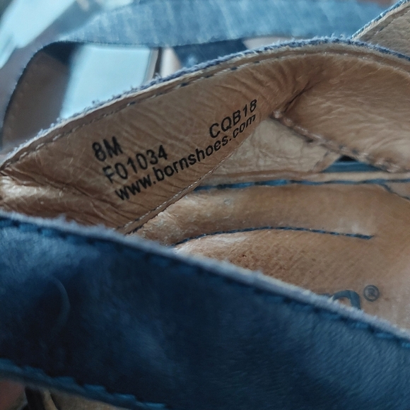 BORN Denim BLUE Sandals Women Sz 8 Leather. ( Bag D) - Picture 6 of 8